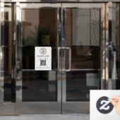 ビジネス名QRコードロゴ 白 ウィンドウサイン (オフィスドア)