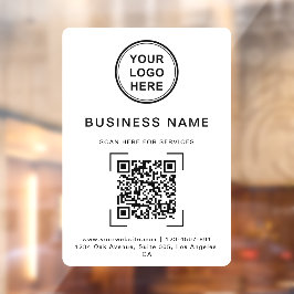 ビジネス名QRコードロゴ 白 ウィンドウサイン