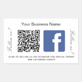 ビジネス名qrコードFacebookブランドカラー 長方形シール (正面)