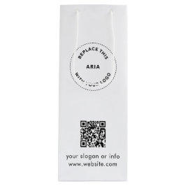 ビジネス向けのカスタムロゴとQRコード付きエコクラフトギフトバッグ ワインギフトバッグ