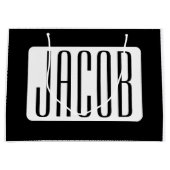 ビジネス向けの現代的な名前または編集可能なブランド名 ラージペーパーバッグ (正面)