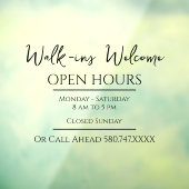 ビジネス向けウォークインウェルカムアンドオープン時間 ウィンドウサイン (シート3)