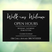 ビジネス向けウォークインウェルカムアンドオープン時間 ウィンドウサイン (シート3)