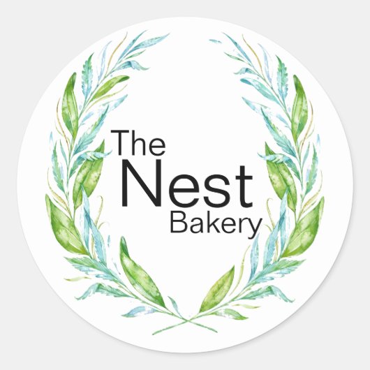 ビジネス向けエレガントLourelブランチのロゴのみ ラウンドシール (正面)