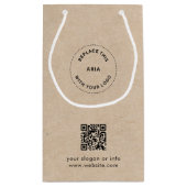 ビジネス向けカスタムロゴ＆QRコード付きエコギフトバッグ スモールペーパーバッグ (裏面)