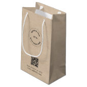 ビジネス向けカスタムロゴ＆QRコード付きエコギフトバッグ スモールペーパーバッグ (裏面アングル)