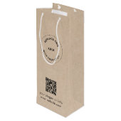 ビジネス向けカスタムロゴ＆QRコード付きエコギフトバッグ ワインギフトバッグ (裏面アングル)