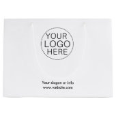 ビジネス向けカスタム抱き枕ロゴホワイト ラージペーパーバッグ (正面)