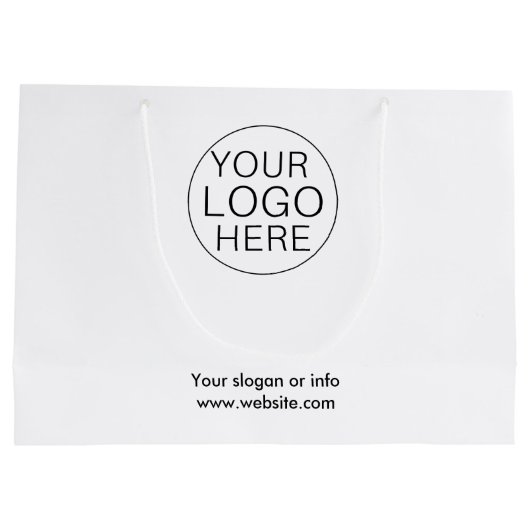 ビジネス向けカスタム抱き枕ロゴホワイト ラージペーパーバッグ (裏面)