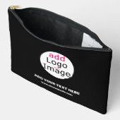 ビジネス向けシックなブラックミニマルカスタマイズ アクセサリーポーチ (見開き)