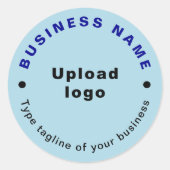 ビジネス向けタグラインのライトブルーラウンドステッカー ラウンドシール (正面)