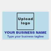 ビジネス向けタグラインのライトブルー長方形ステッカー 長方形シール (正面)