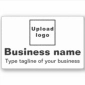 ビジネス向けタグラインの白い四角形ビニールシール シール (正面)