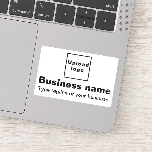 ビジネス向けタグラインの白い四角形ビニールシール シール (詳細)