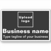 ビジネス向けタグラインの黒い長方形ビニールシール シール (正面)