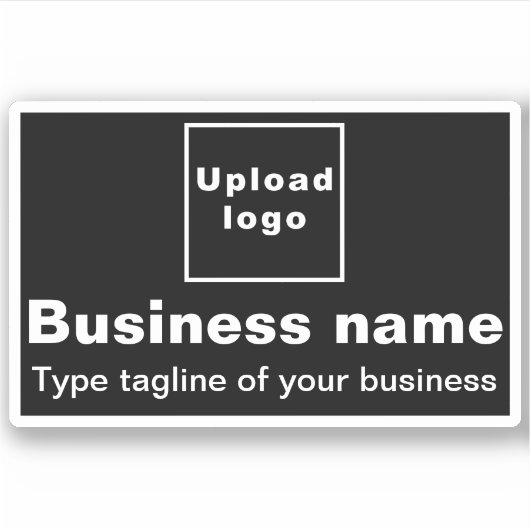 ビジネス向けタグラインの黒い長方形ビニールシール シール (正面)