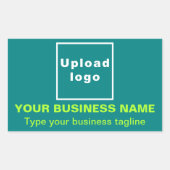 ビジネス向けタグラインティール（緑がかった色）グリーン長方形ステッカー 長方形シール (正面)