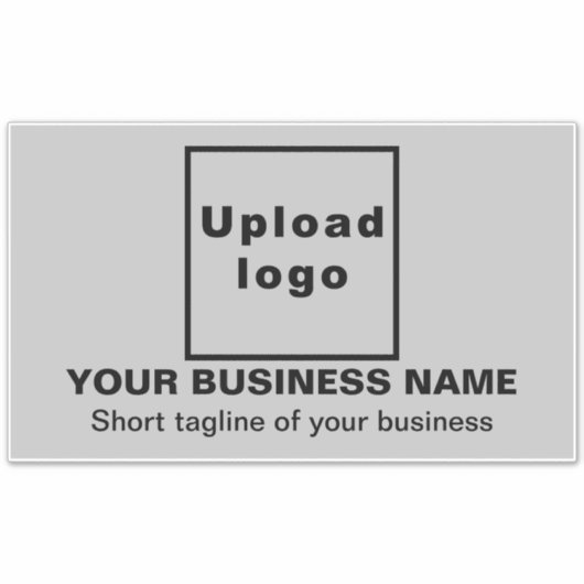 ビジネス向けタグライン灰色の大きな四角形ビニール シール (正面)