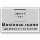 ビジネス向けタグライン灰色の長方形ビニールステッカー シール (正面)