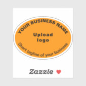 ビジネス向けタグラインOrangeカラーオーバルシェイプビニール シール (シート)