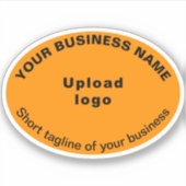 ビジネス向けタグラインOrangeカラーオーバルシェイプビニール シール (正面)