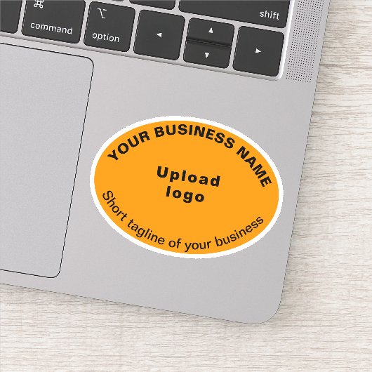 ビジネス向けタグラインOrangeカラーオーバルシェイプビニール シール (詳細)