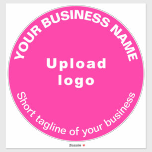ビジネス向けタグラインPink Large Round Vinyl シール