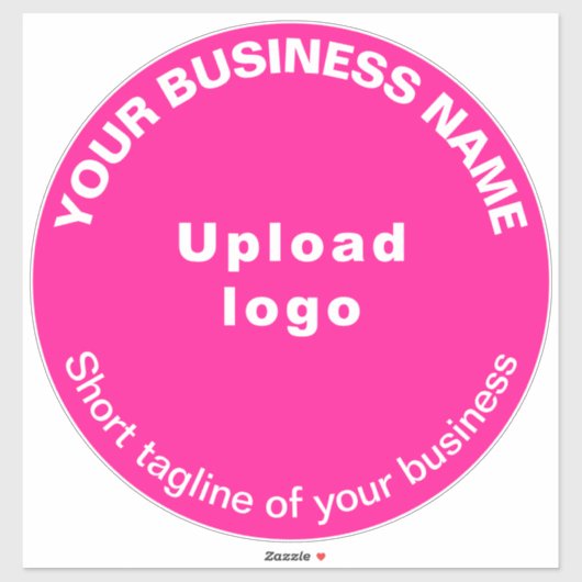 ビジネス向けタグラインPink Large Round Vinyl シール (シート)