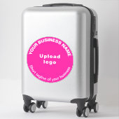 ビジネス向けタグラインPink Large Round Vinyl シール (スーツケース)