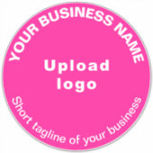 ビジネス向けタグラインPink Large Round Vinyl シール (正面)