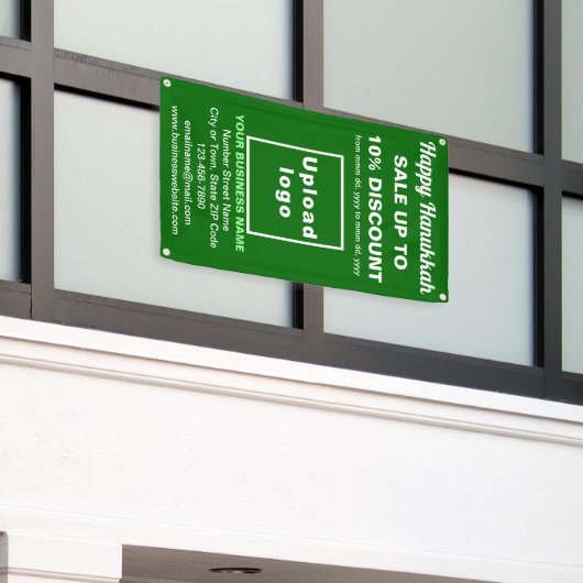 ビジネス向けハヌカー販売のグリーンバナー 横断幕 (ビルの外側)