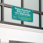 ビジネス向けハヌカー販売ティール（緑がかった色）グリーン長方形 横断幕 (ビルの外側)