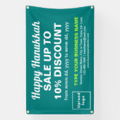 ビジネス向けハヌカー販売ティール（緑がかった色）グリーン長方形 横断幕 (縦)