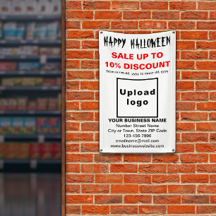 ビジネス向けハロウィーンのホワイトバナー販売 横断幕