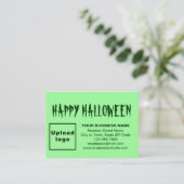 ビジネス向けハロウィーンの挨拶（淡い緑） エンクロージャーカード (スタンド正面)