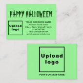 ビジネス向けハロウィーンの挨拶（淡い緑） エンクロージャーカード (正面/裏面)