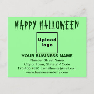 ビジネス向けハロウィーンの挨拶(淡い緑) ポストカード