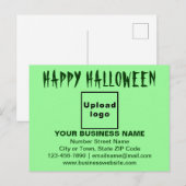 ビジネス向けハロウィーンの挨拶(淡い緑) ポストカード (正面/裏面)