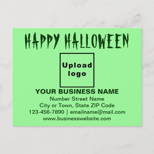 ビジネス向けハロウィーンの挨拶(淡い緑) ポストカード (正面)