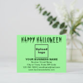 ビジネス向けハロウィーンの挨拶(淡い緑) ポストカード (スタンド正面)
