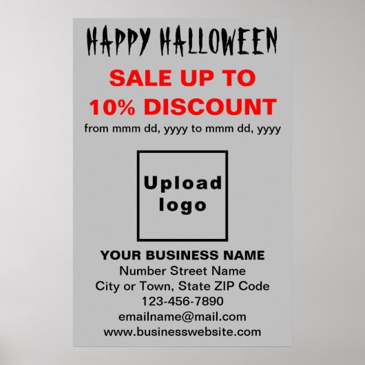ビジネス向けハロウィーン販売のグレーポスター ポスター (正面)