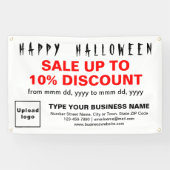 ビジネス向けハロウィーン販売（白い四角形バナー） 横断幕 (横)