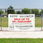 ビジネス向けハロウィーン販売（白い四角形バナー） 横断幕 (インサイチュ)