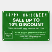 ビジネス向けハロウィーン販売(緑の四角形バナー) 横断幕 (横)