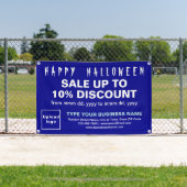 ビジネス向けハロウィーン販売(青い四角形のバナー) 横断幕 (インサイチュ)