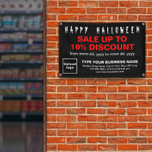 ビジネス向けハロウィーン販売（黒い四角形のバナー） 横断幕
