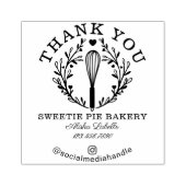 ビジネス向けピンクベーカリーウィスクロゴ ラバースタンプ (インプリント)