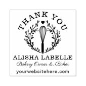 ビジネス向けピンクベーカリーウィスクロゴ ラバースタンプ (インプリント)