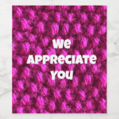 ビジネス向けピンクヤーンお客様の社員評価 ワインラベル (シングルラベル)