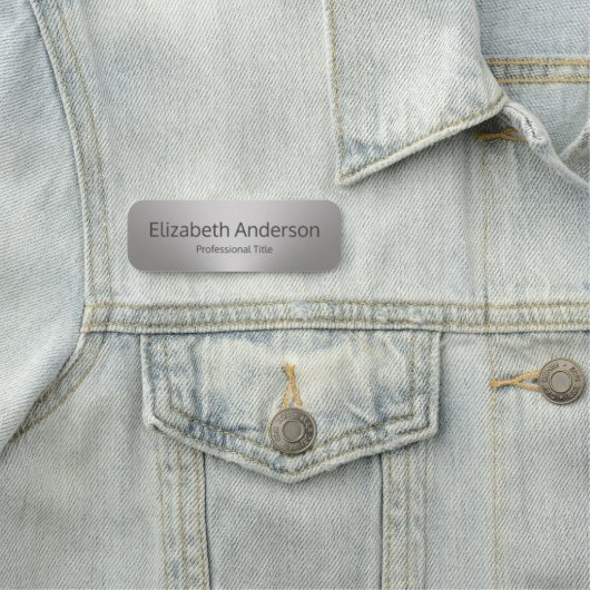 ビジネス向けブラシ仕上げメタルルックプロフェッショナルタイトル 名札 (インサイチュ)